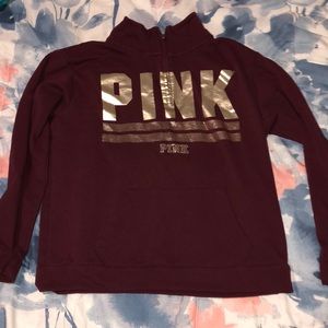 Pink half zip sweater